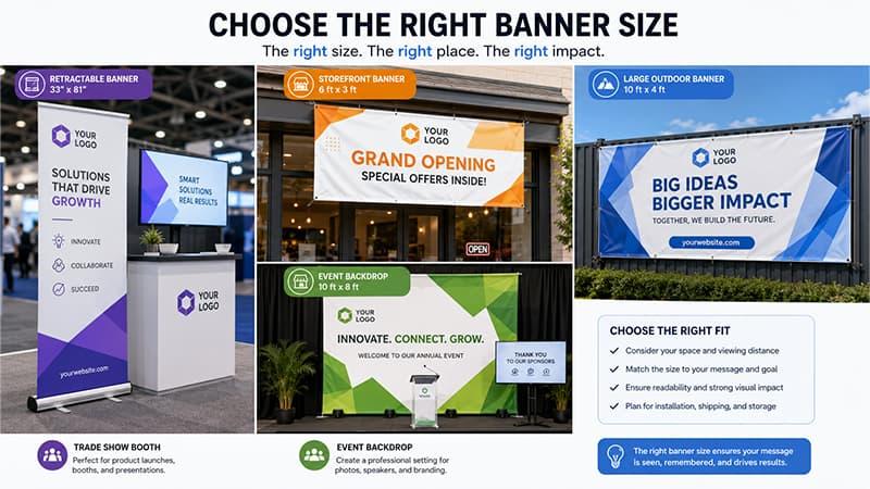 Banner size guide for trade shows, storefronts and outdoor displays