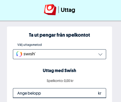 Ta ut pengar från spelkonto hos Svenska Spel Casino med Swish och trygg verifiering via BankID