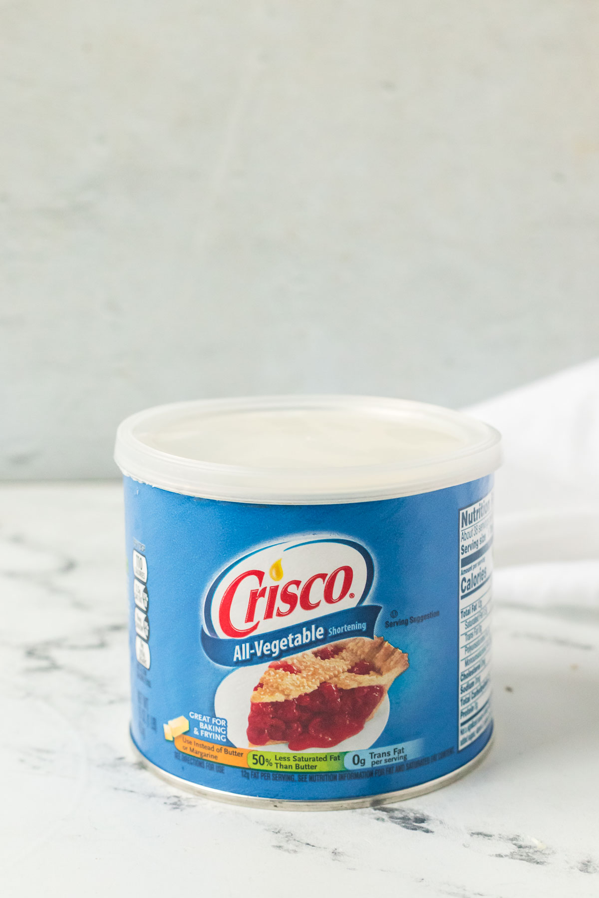 blue tube of crisco vegetable shortening