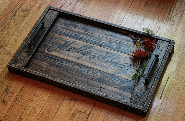 A wooden tray