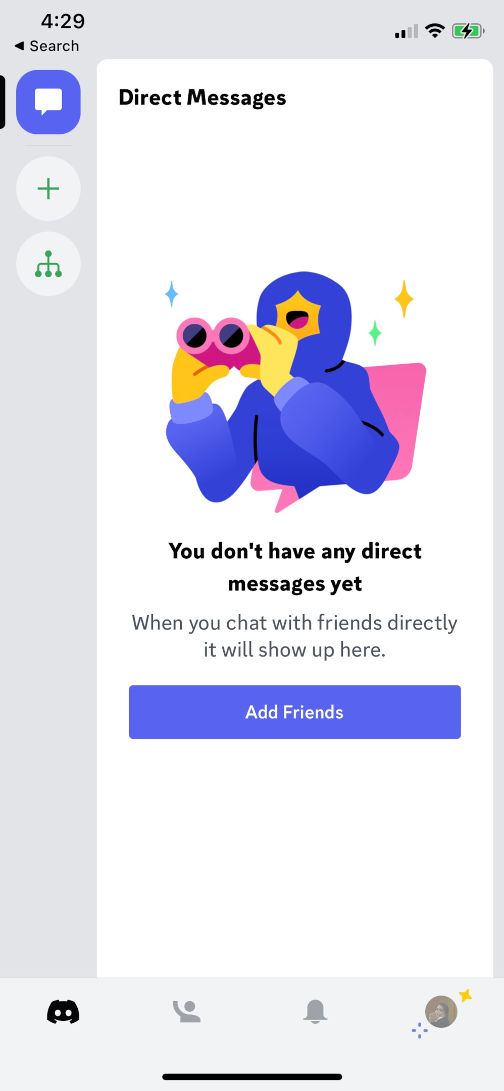 Screenshot of discord open