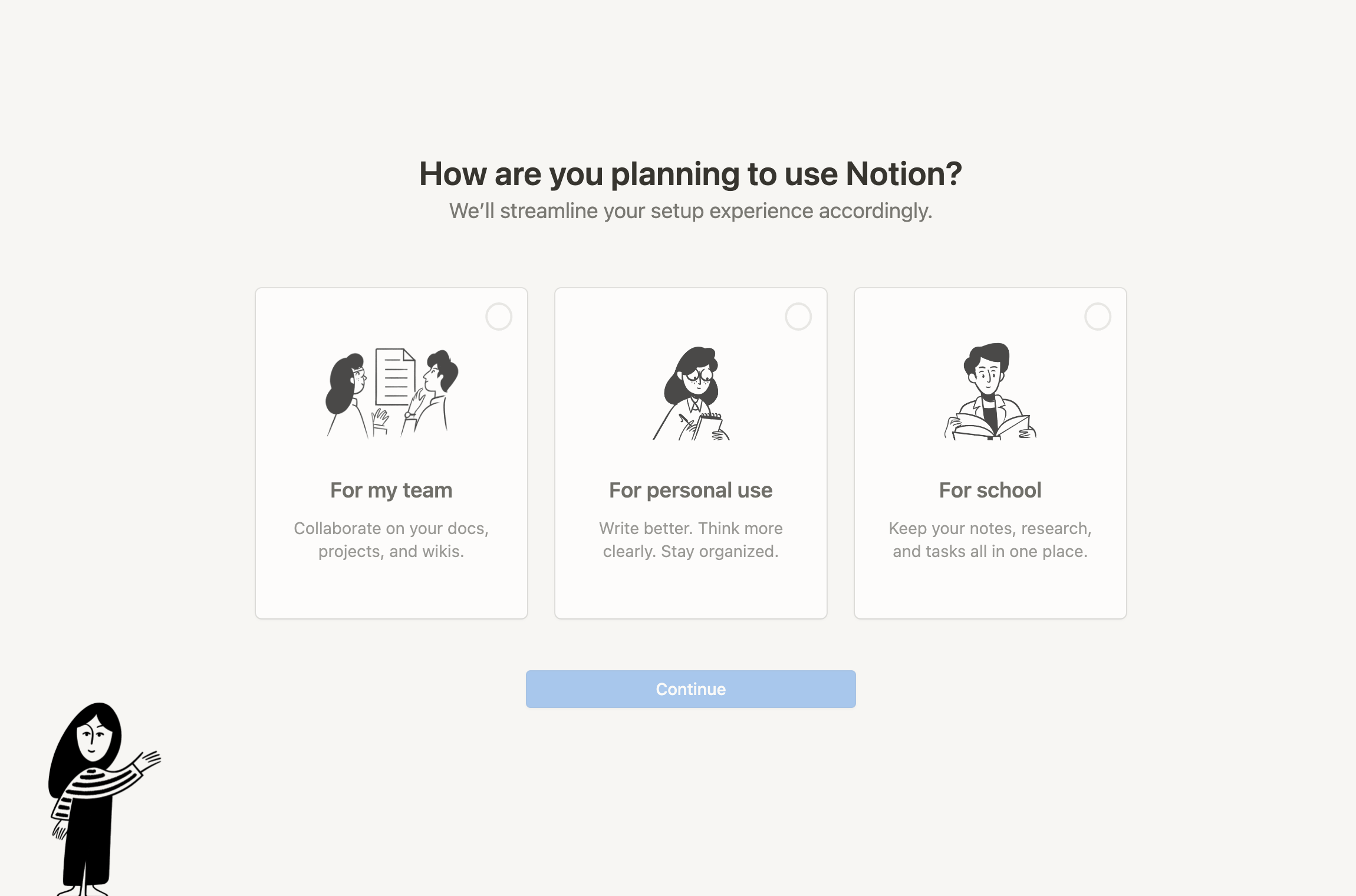 Notion requests essential information to help you get the best out of the platform.
