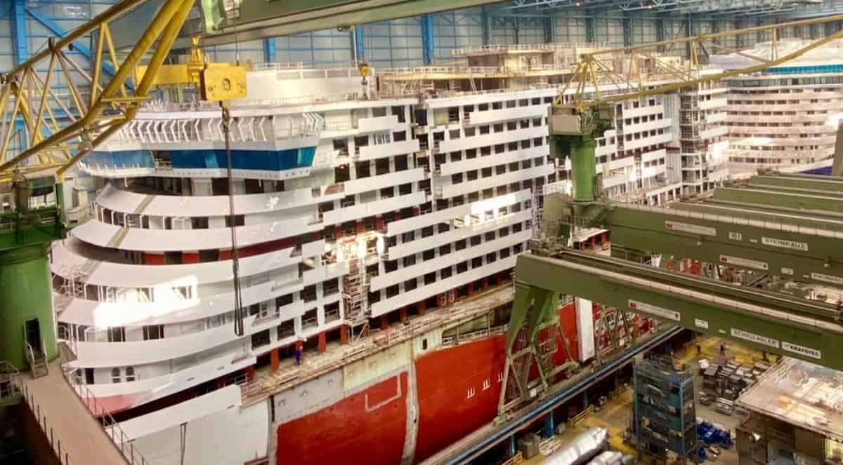 Meyer Werft Cruise Ship Being Built