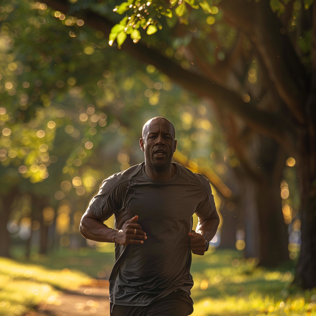 a man jogging for stress relief