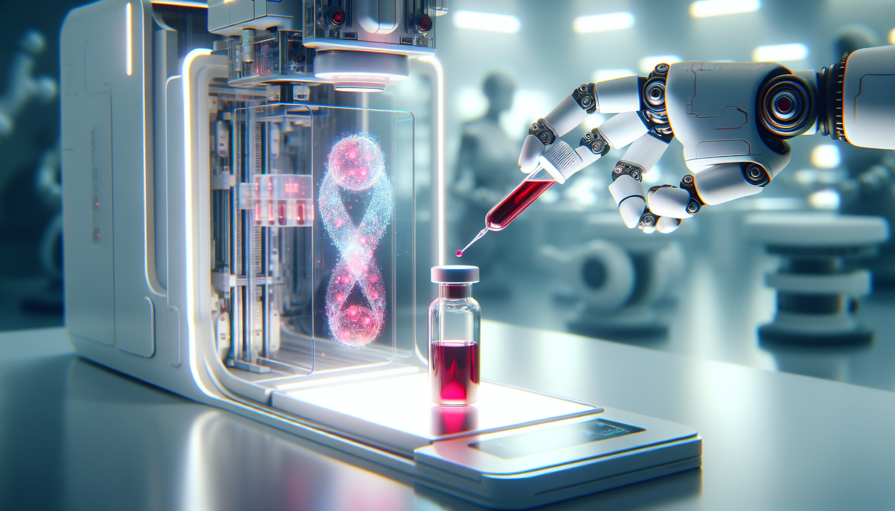 Blood sample being analyzed in a laboratory