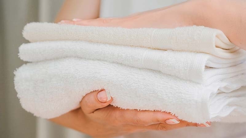 Freshly cleaned white towels