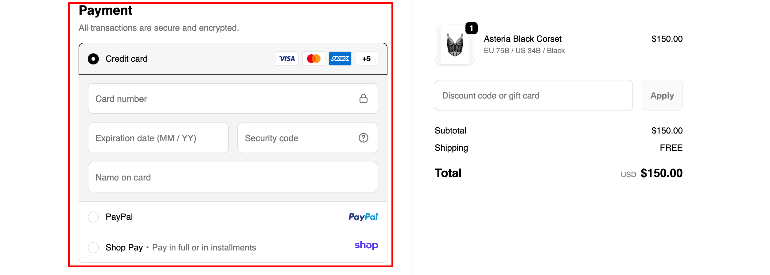 A selection of different payment methods offered on the Zhilyova website to increase checkout conversion rate