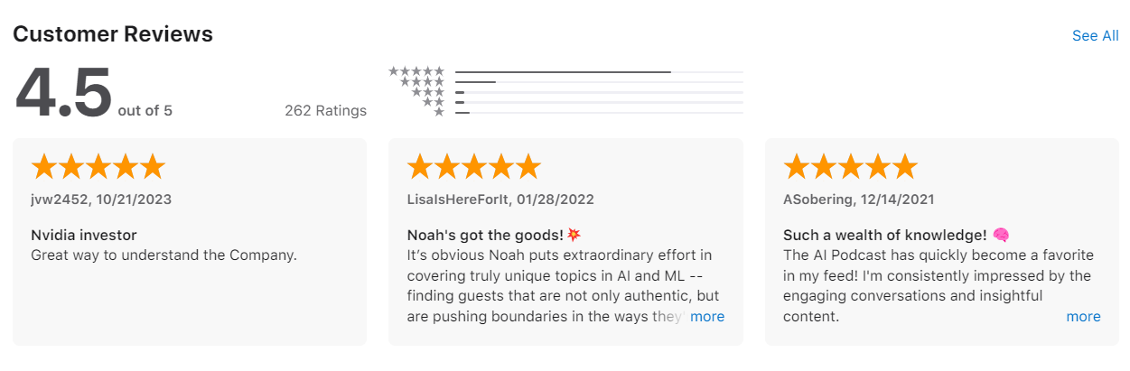 NVIDIA's AI podcast reviews