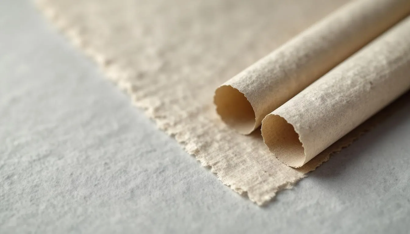 A close-up view of hemp rolling papers reveals their natural fiber texture, highlighting the organic hemp material used to create these slow-burning smoking accessories. The intricate details of the paper's surface showcase its quality and unique characteristics, making it an ideal choice for a superior smoking experience.