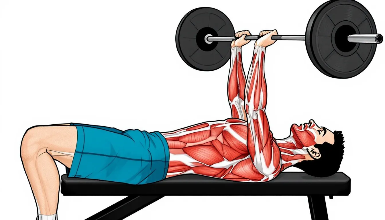 Step-by-step guide to performing lying triceps extensions with emphasis on proper form.