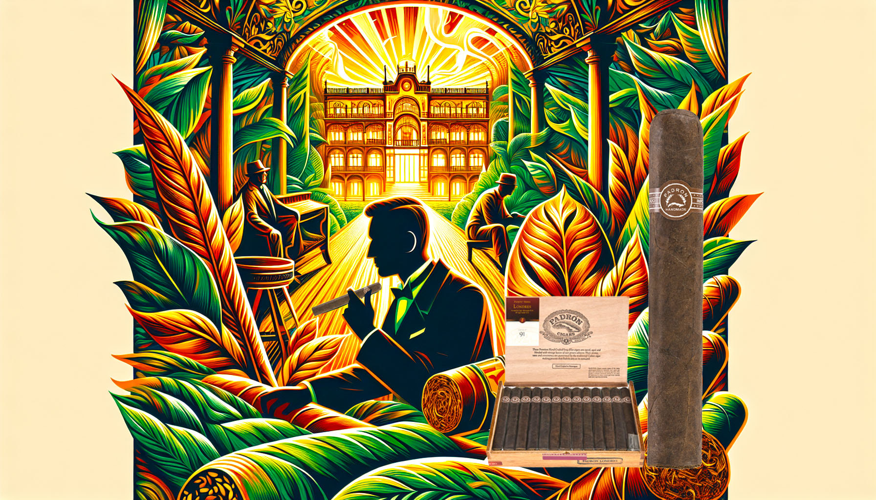 An illustration depicting the legacy of Jose Orlando Padron in the world of cigars.