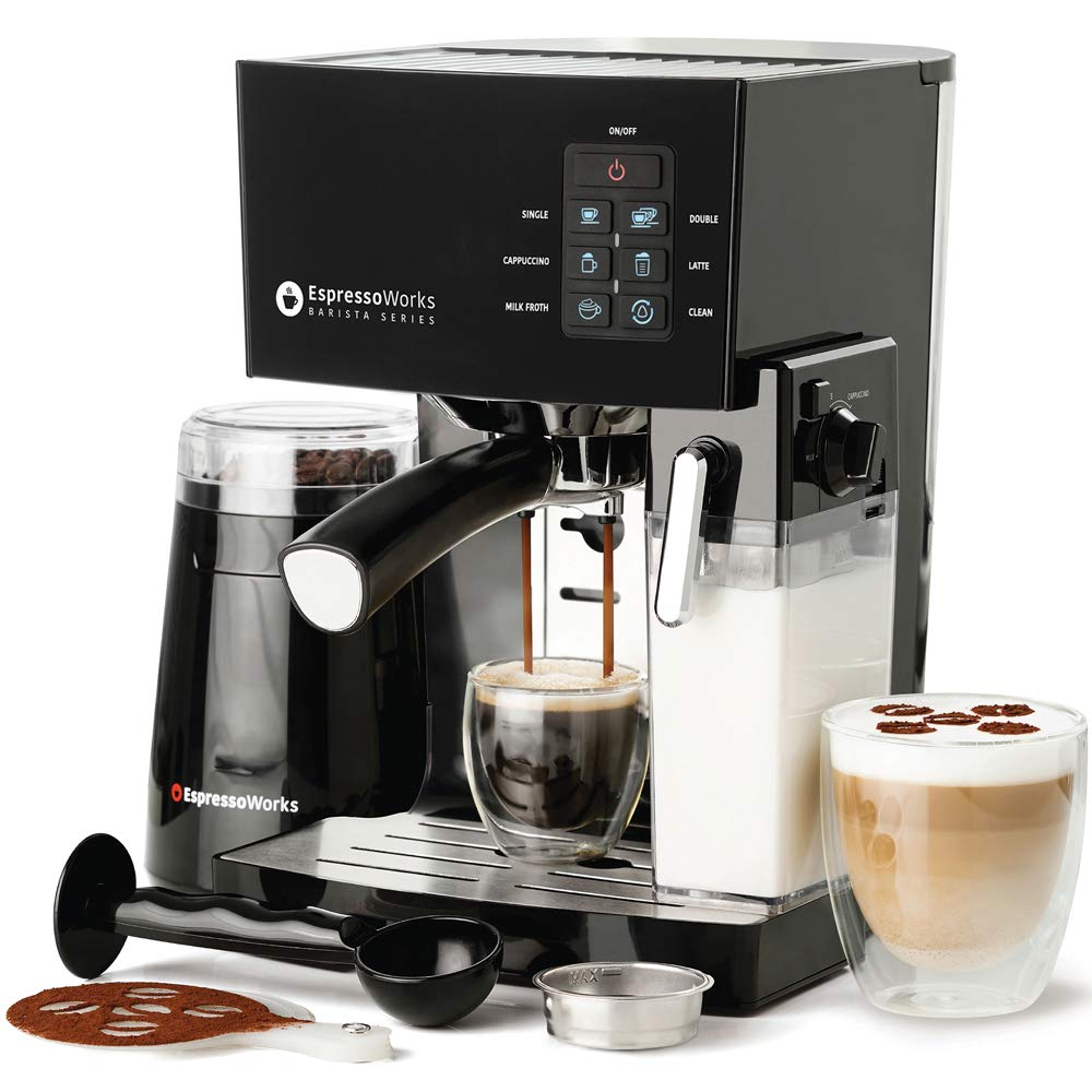 EspressoWorks 19-Bar Espresso, Latte and Cappuccino Maker 10-Piece Set