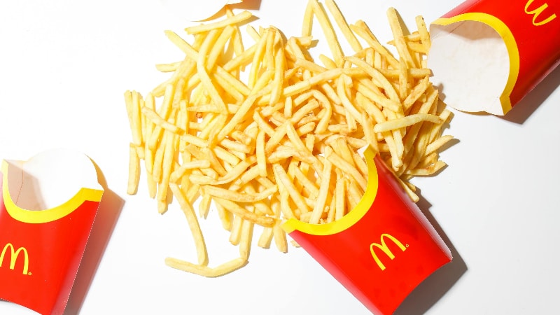 McDonald's takeaway fries boxes