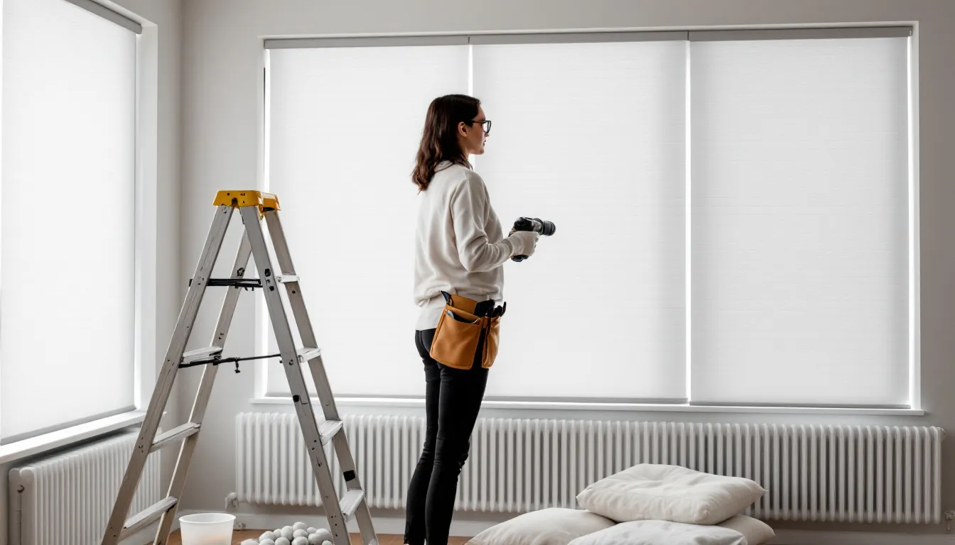 Step-by-step installation of blackout window shades in a home.