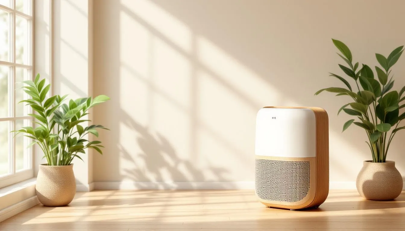 An air purifier in a clean indoor environment to maintain indoor air quality.