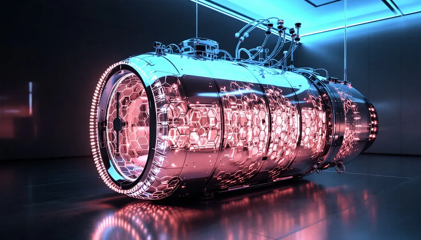 An overview of a commercial hyperbaric chamber.