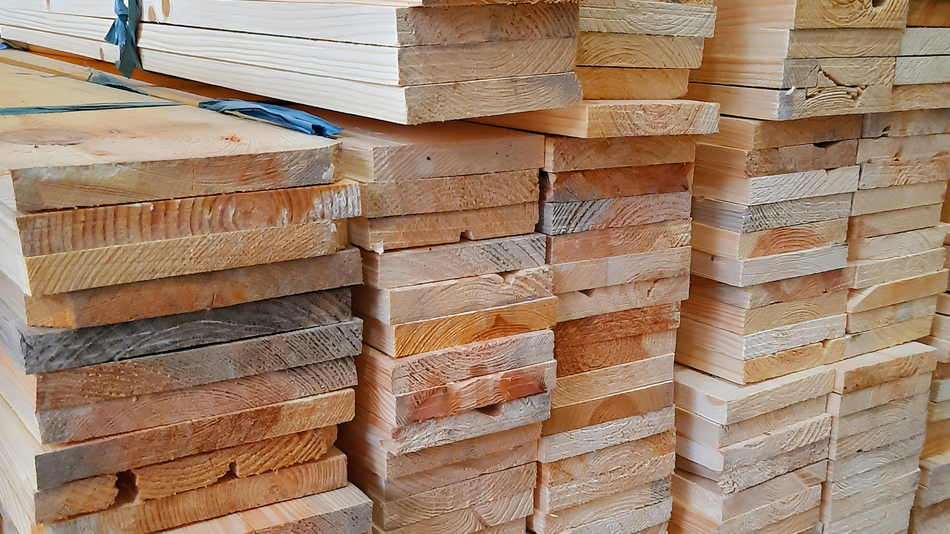 A stack of wooden boards.