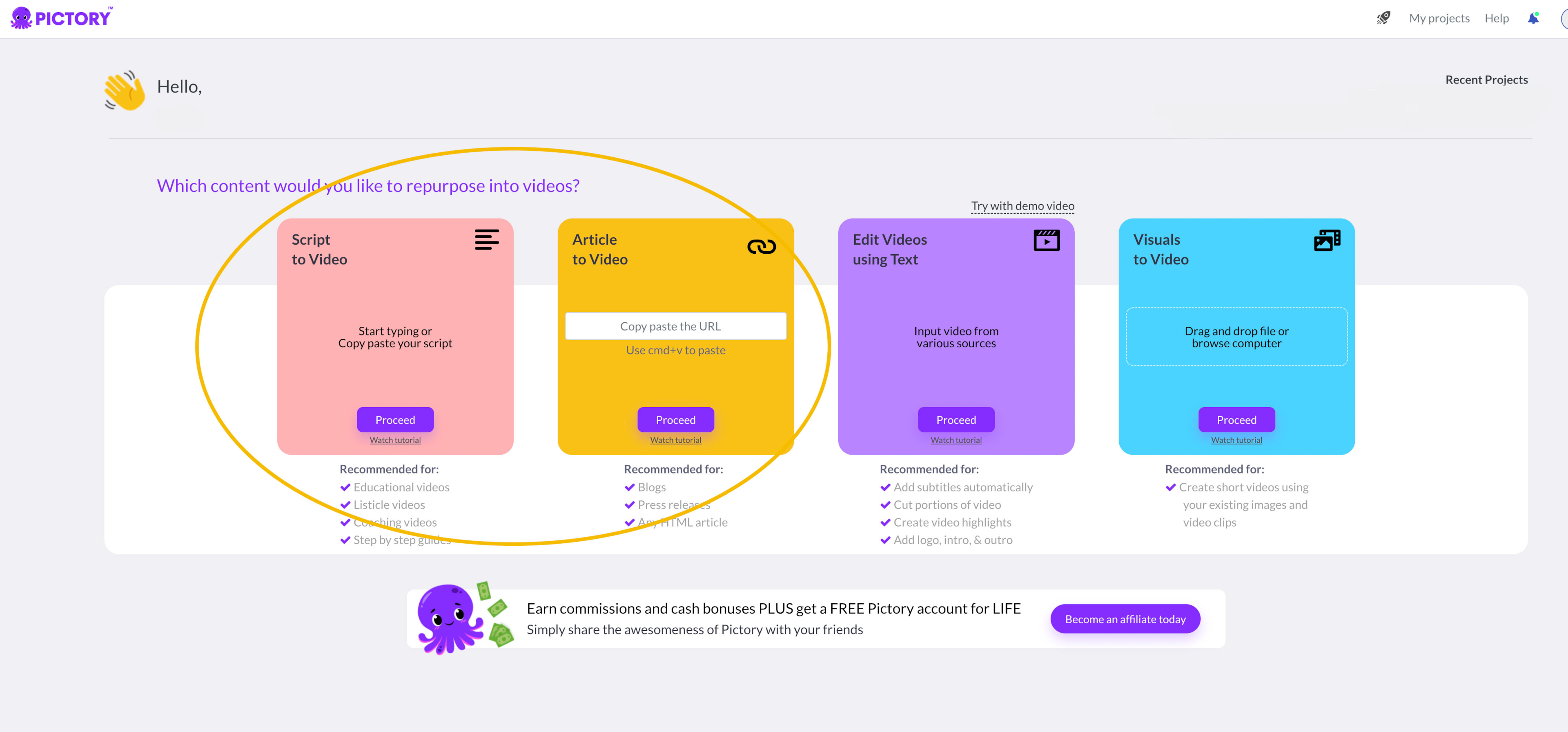 Converting Text to Video: this editing tool allows users to upload scripts, a blog post, or other forms of text as the basis for their video.