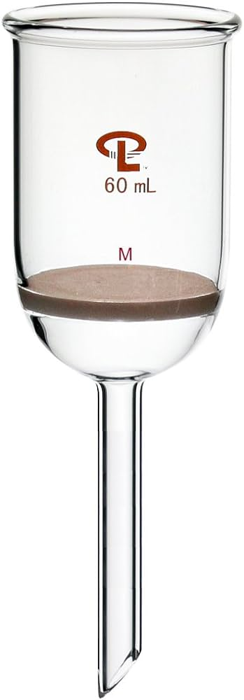 Illustration of glass fritted Buchner funnel