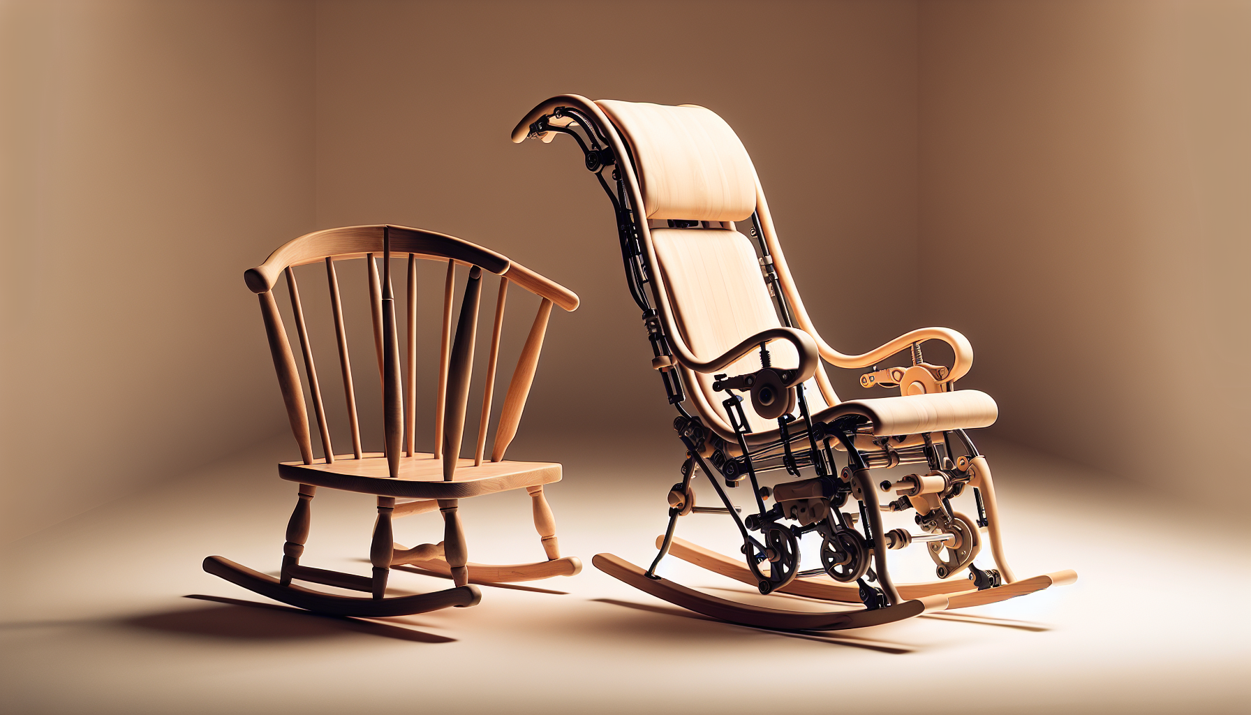 Comparison between traditional and glider rocking chairs