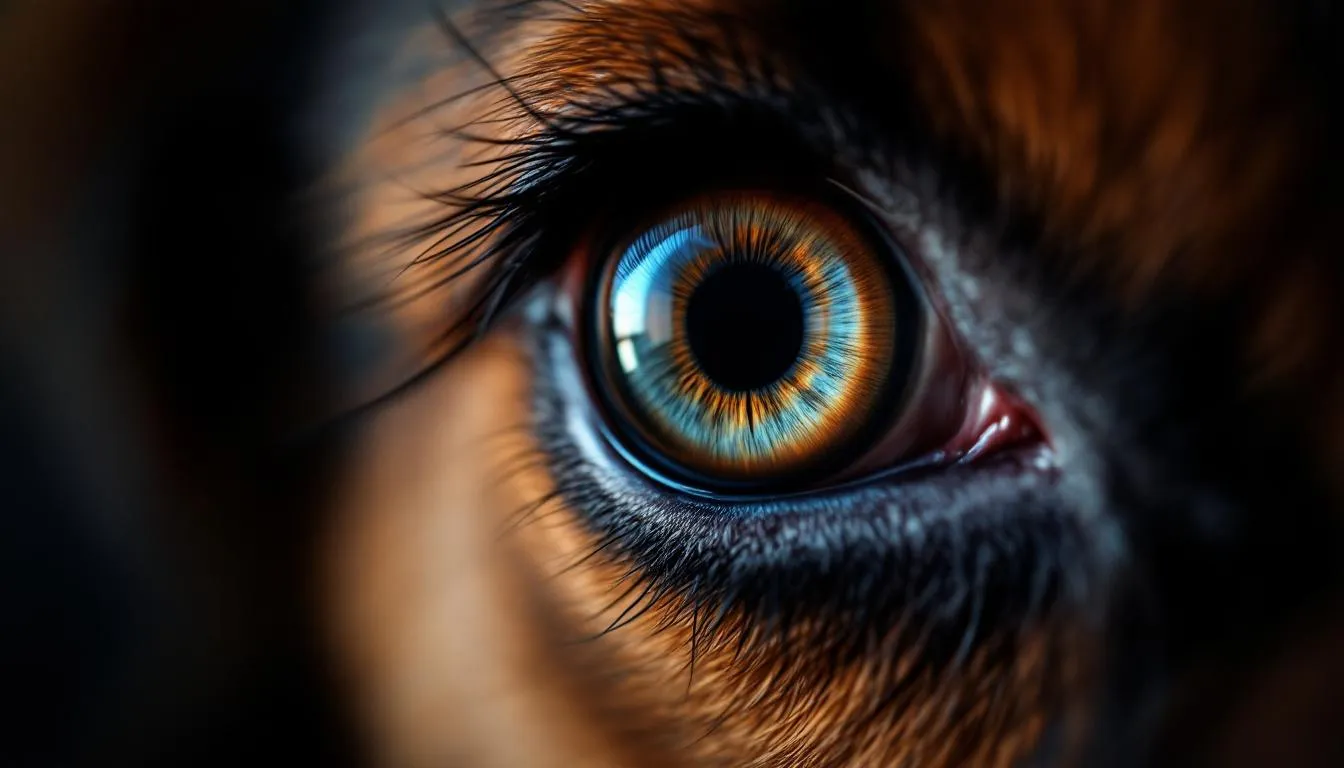 A close-up view of a dog