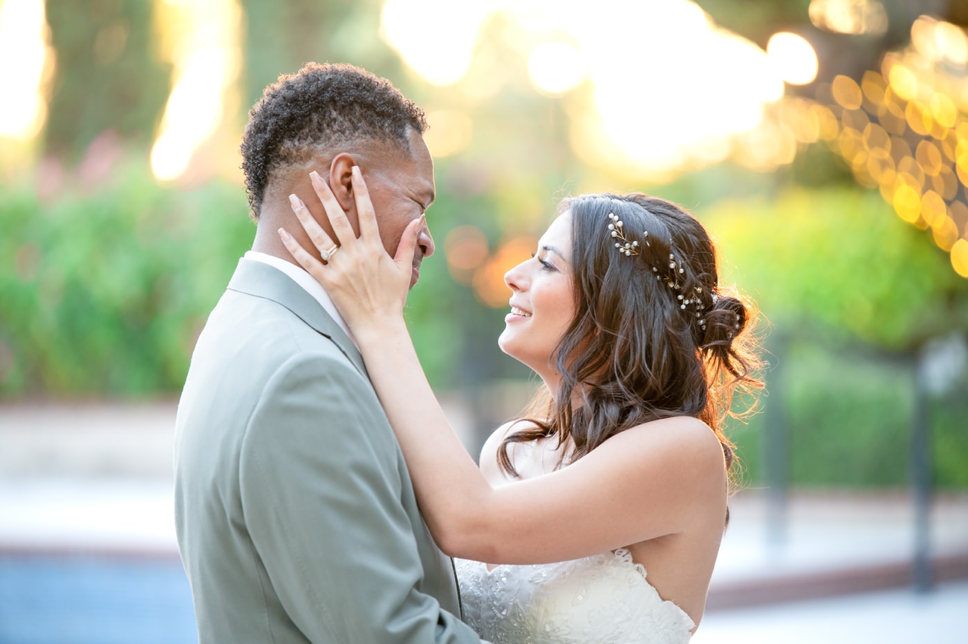 Artistic wedding photos taken at Stonebridge Manor with stunning lighting.