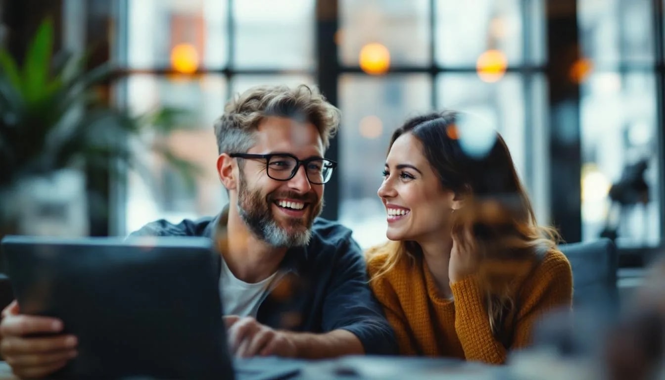 Couple finding moments to connect in online couples therapy despite busy New York schedules