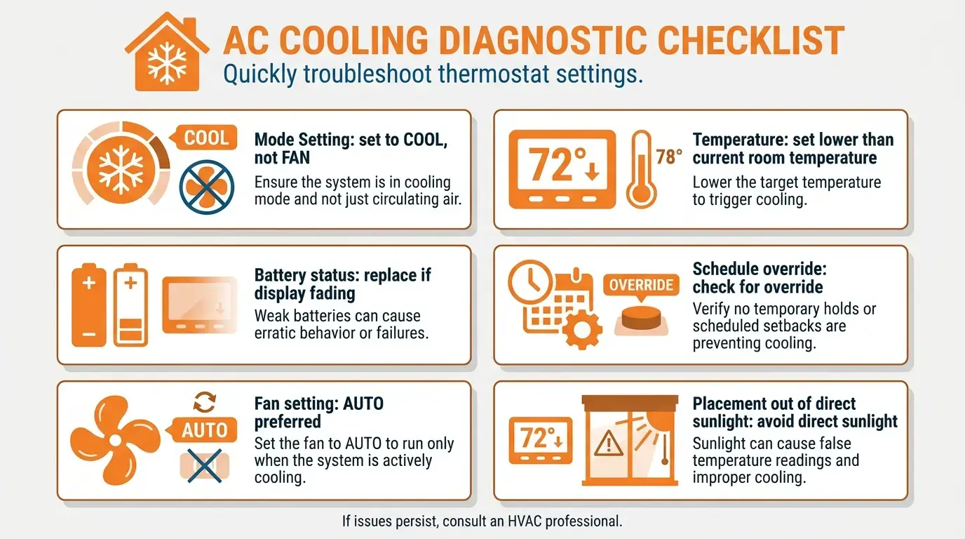 Incorrect Thermostat Settings Interrupt the Cooling Cycle