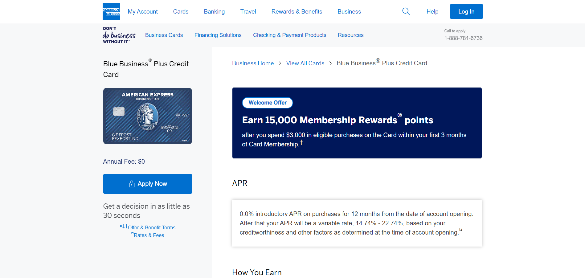 American Express Blue Business® Plus Credit Card