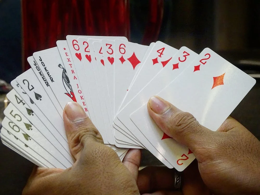 A full hand of playing cards