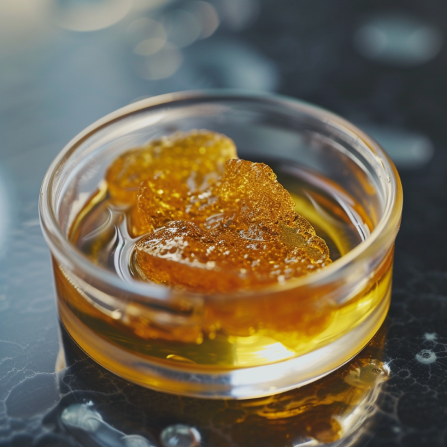 THC dab on a heat resistant surface