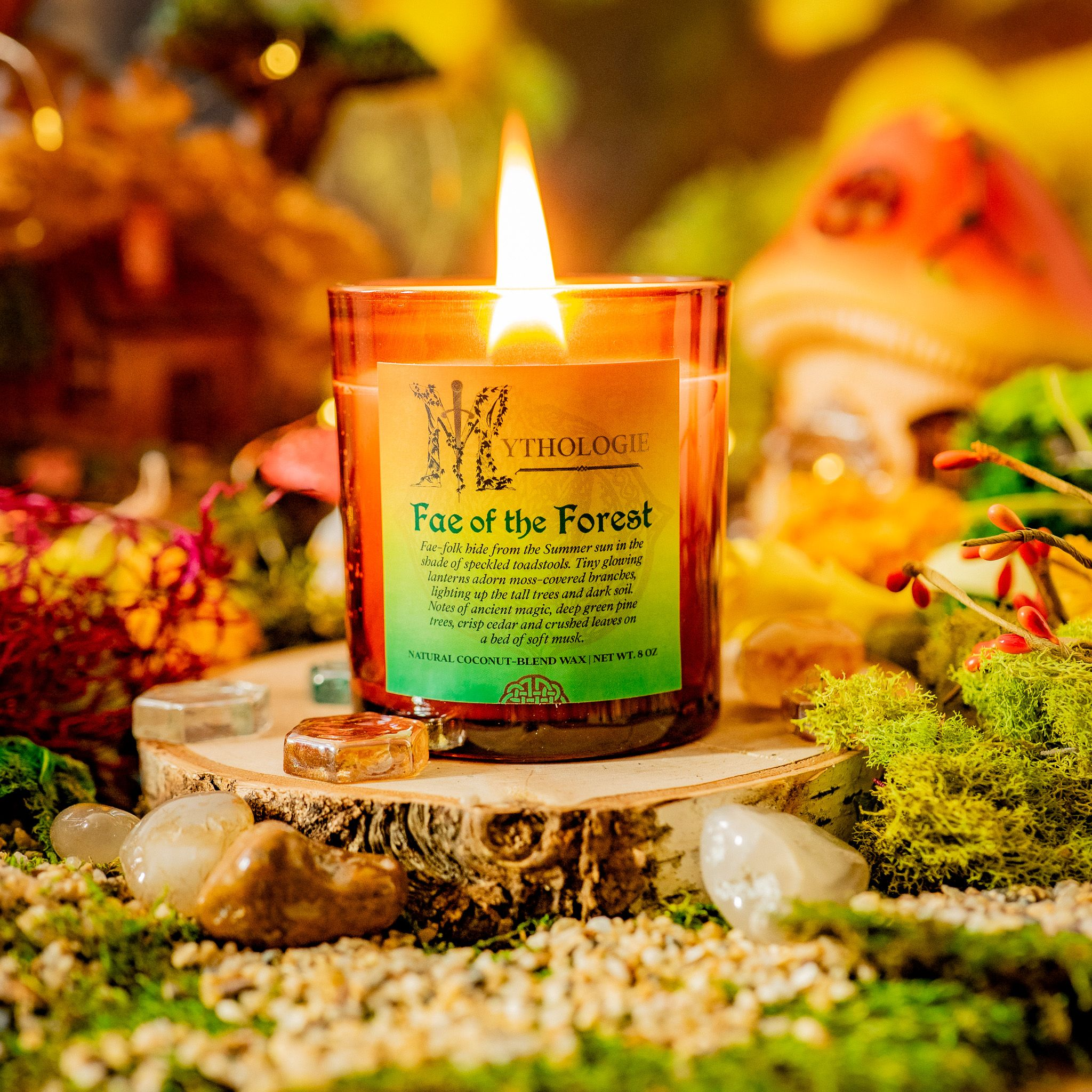 Ancient magic, deep green pine trees, crisp cedar and crushed leaves on a bed of soft musk.