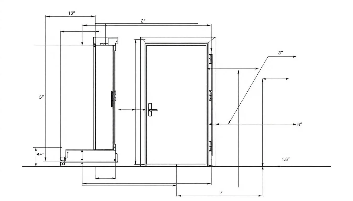 A diagram illustrating the simplified installation process of flush doors.