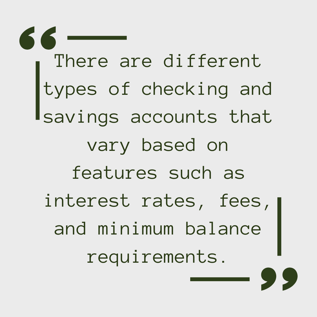 Checking Account Vs. Savings Account Types