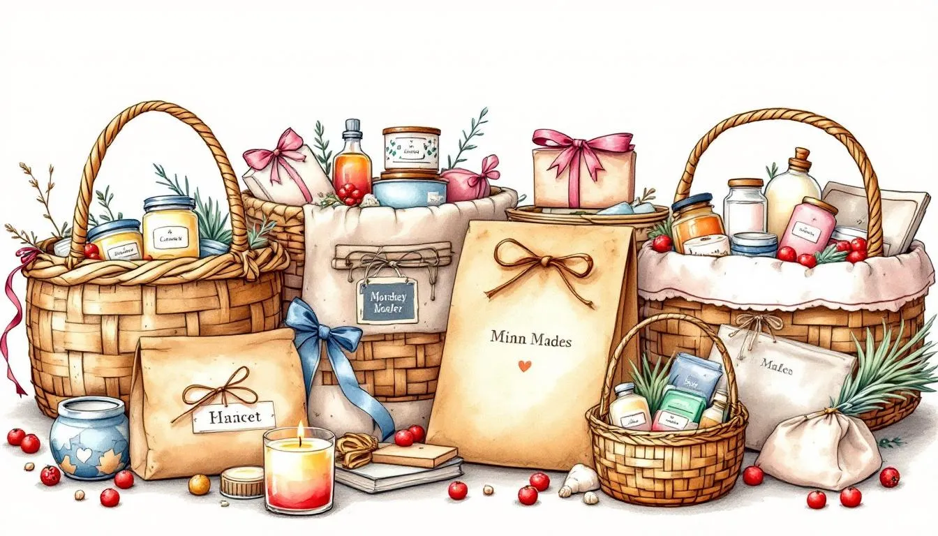 A selection of various gift baskets showcasing different styles and sizes.