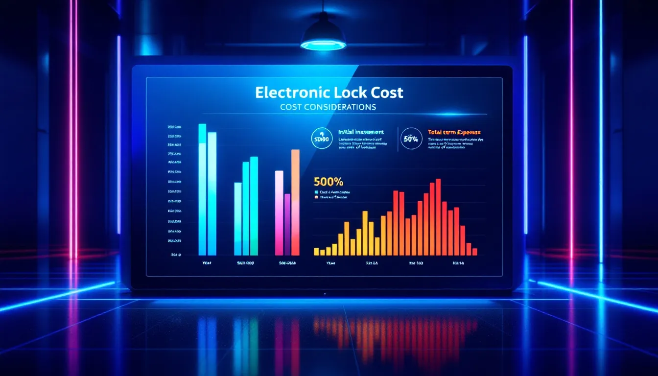 Cost considerations for electronic locks, including initial investment and long-term expenses.