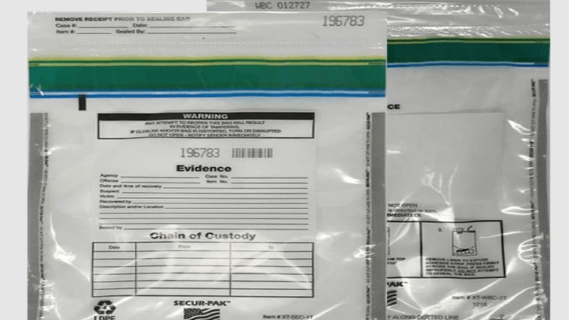 numbered and barcoded bags