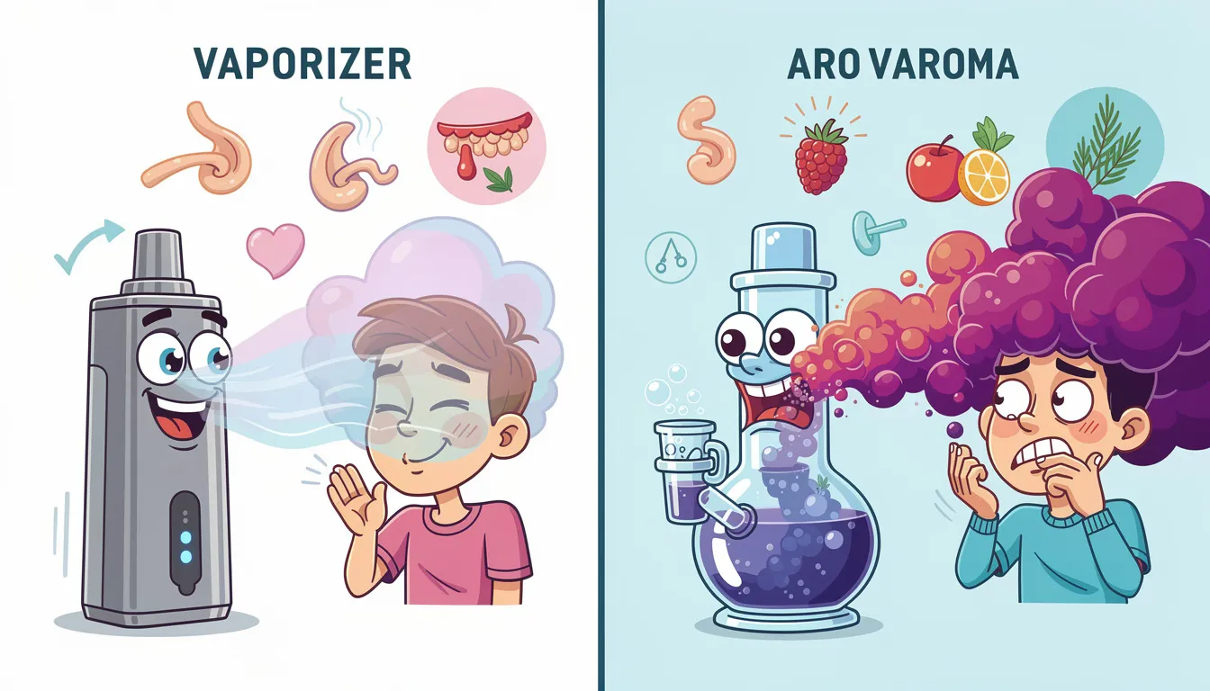 Der sensorische Vergleich von Geschmack und Aroma zwischen Vaporizer und Bong.
