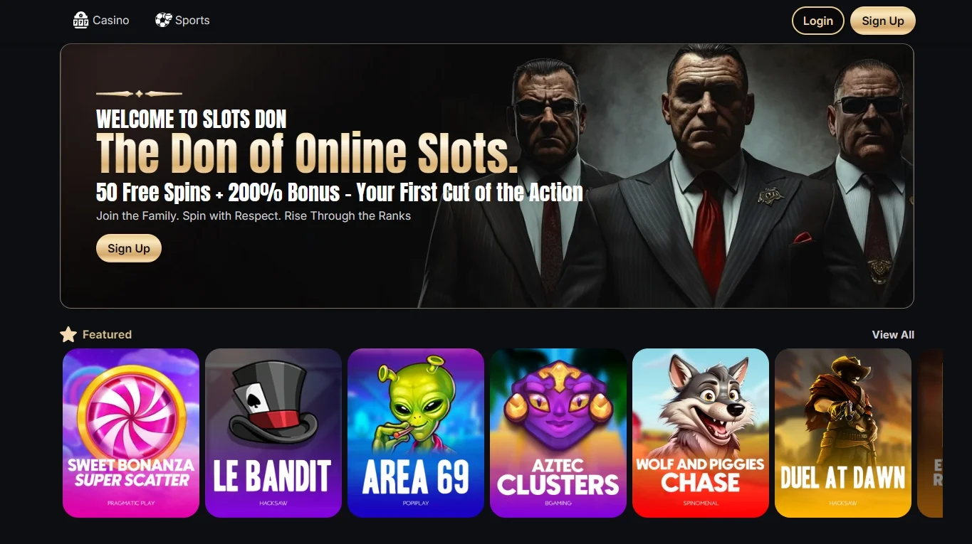 SlotsDon Online Casino Start Screen