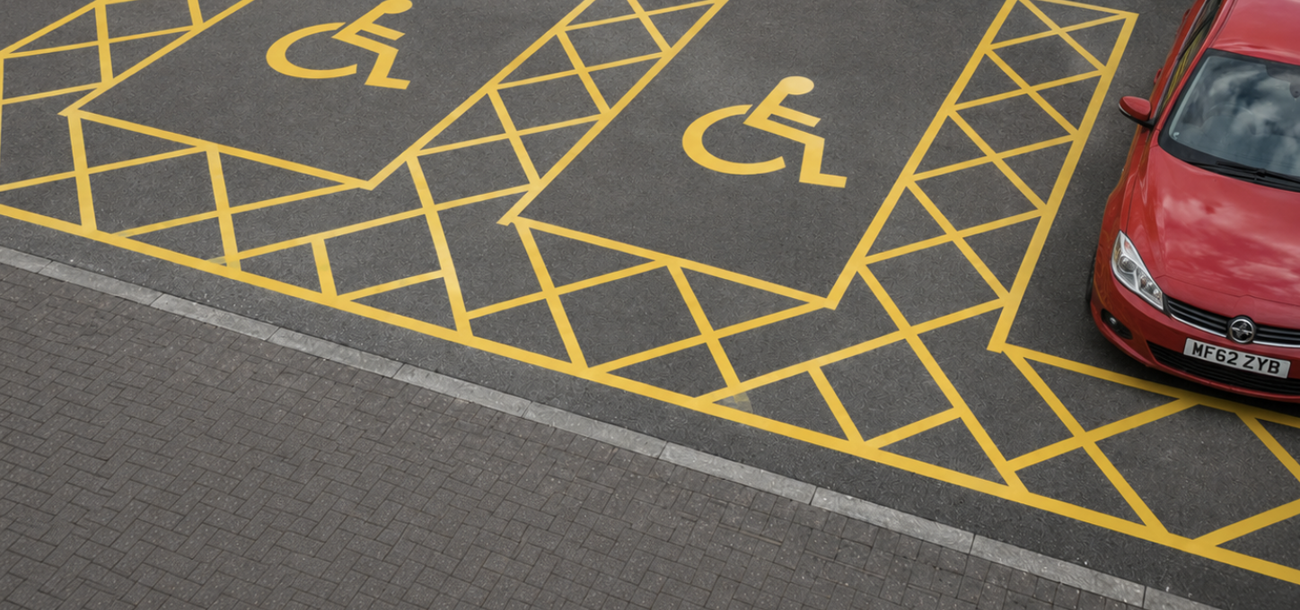 Thermoplastic Double disabled bay