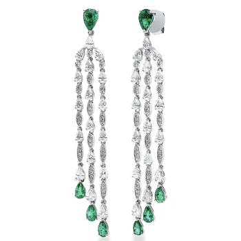 Išskirtinio dizaino aukso auskarai su smaragdais – fashiongold.lt