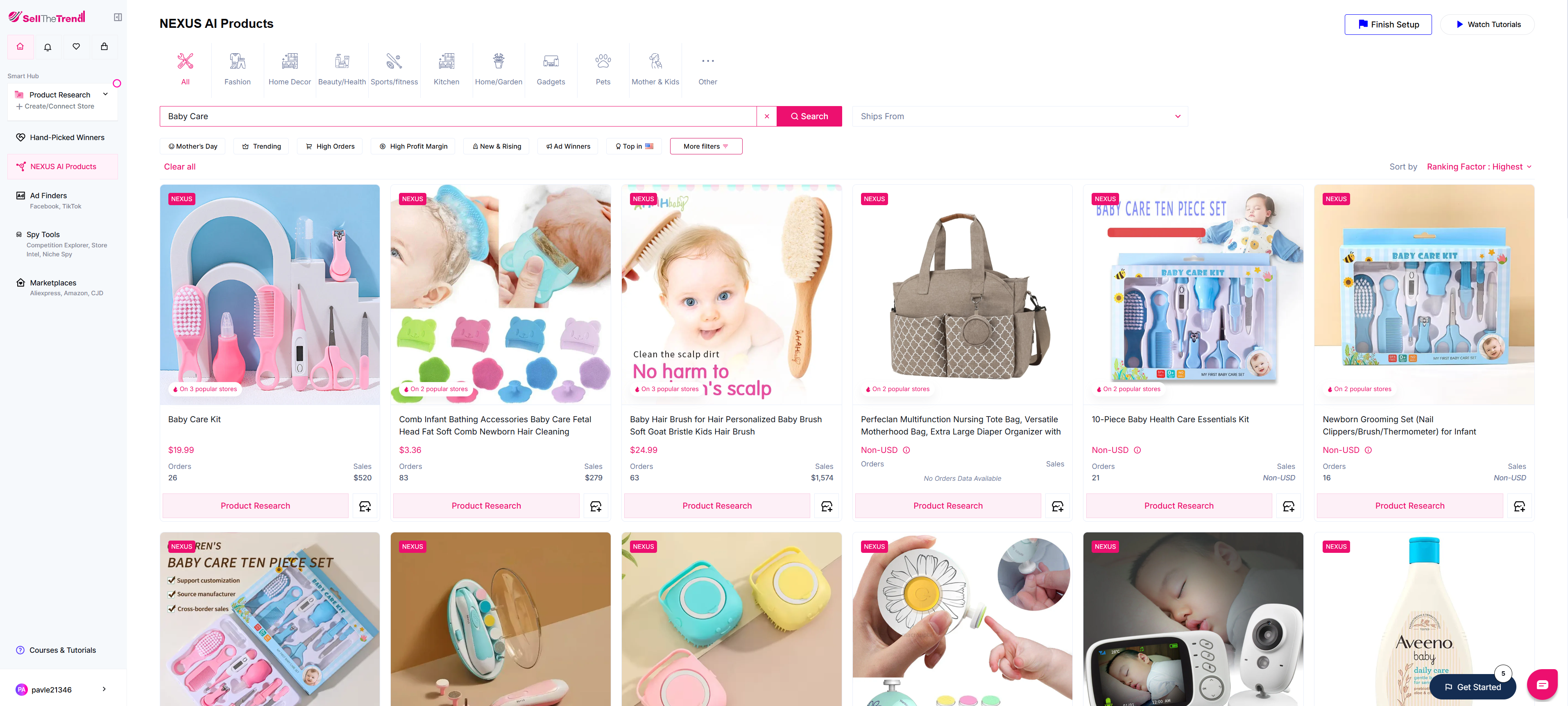 find dropshipping suppliers who sell baby care and safety products using sell the trend