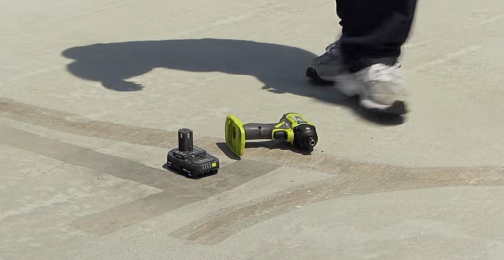 the ryobi impact driver dropped on the ground