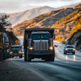 dump truck on roadway