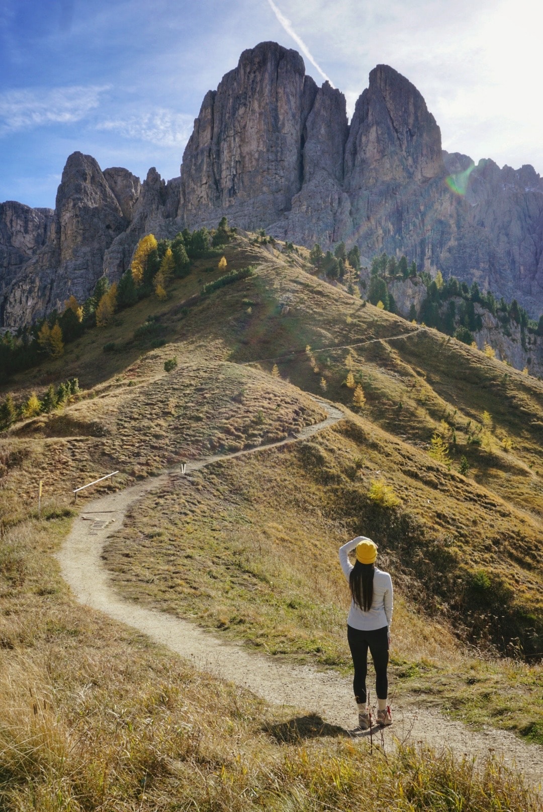 View from hiking trail in Passo Gardena, Northern Italy