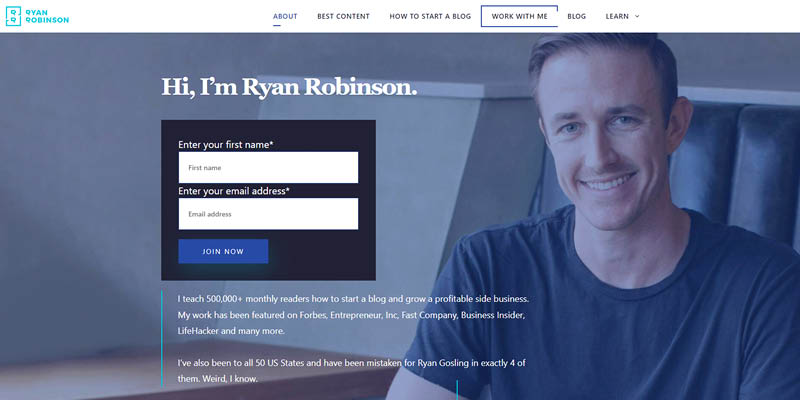 ryrob landing page