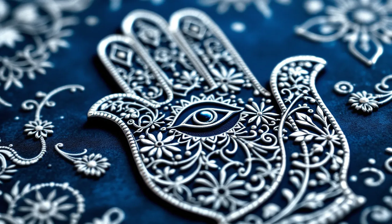 The image features a stylish hamsa hand charm bracelet made of yellow gold, symbolizing protection and luck for the wearer. The intricate design includes an evil eye motif, emphasizing its cultural significance and connection to Israel, making it a meaningful accessory for any wrist.