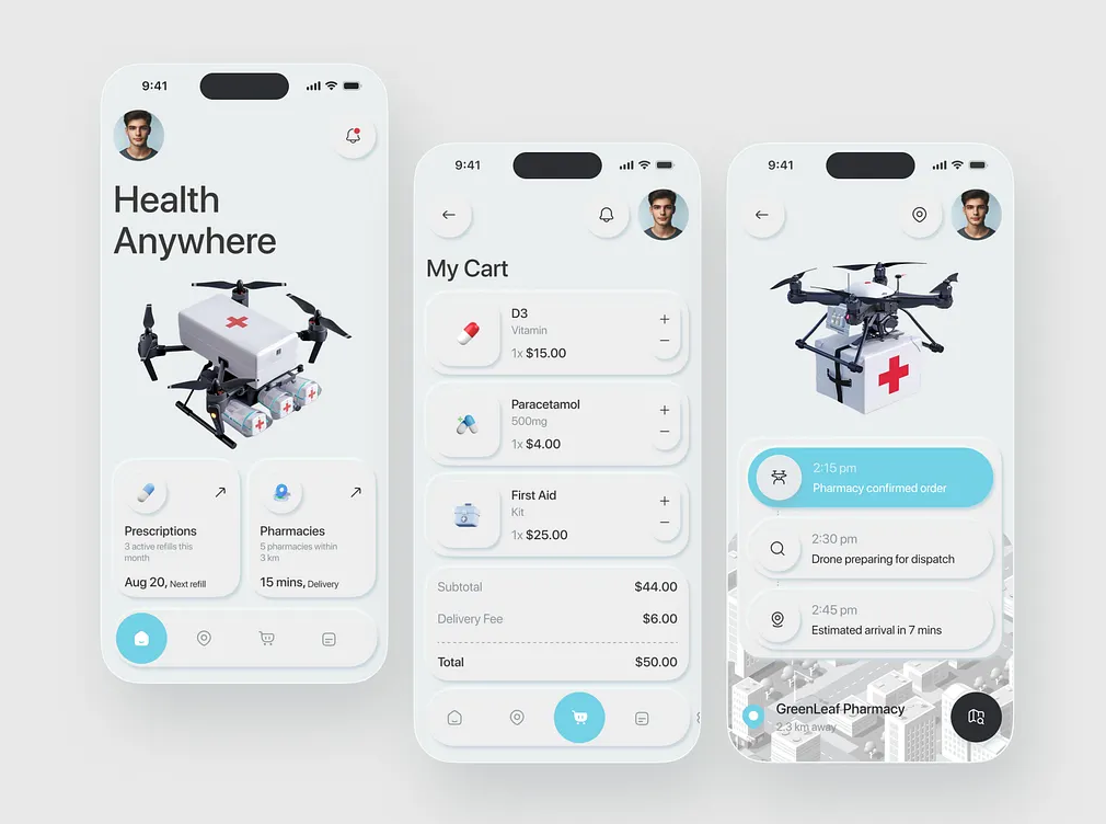 Neumorphism desing for a mobile application