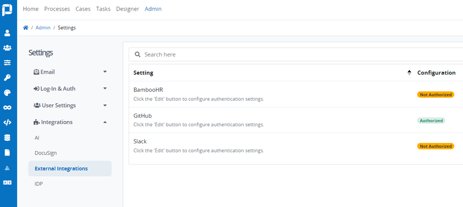 A screenshot of ProcessMaker, a tool used to manage business processes.