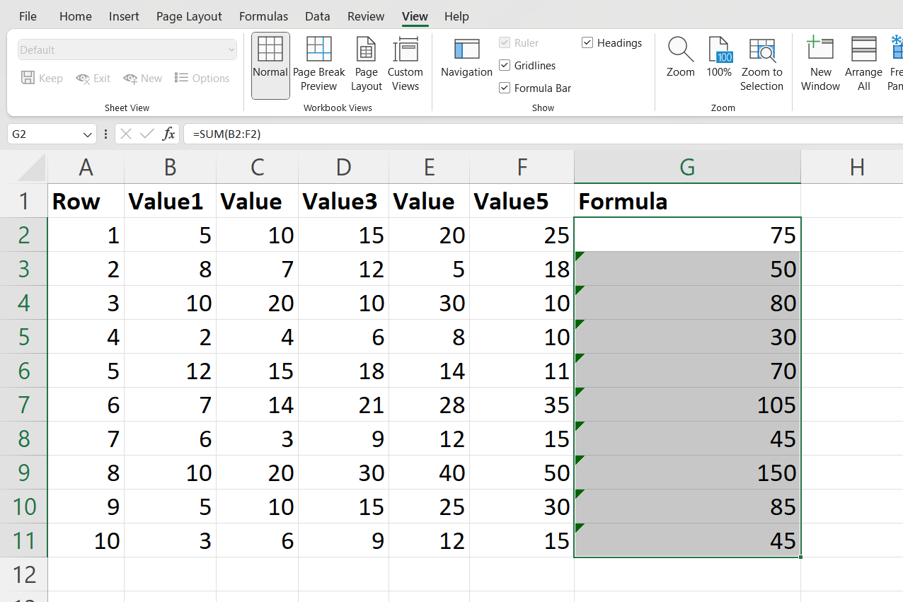 convert unused formulas to static values